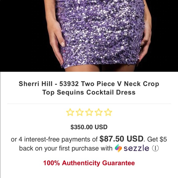 Sherri Hill 2 Piece Sequin Dress - perfect homecoming, prom, cocktail dress! - Picture 2 of 8